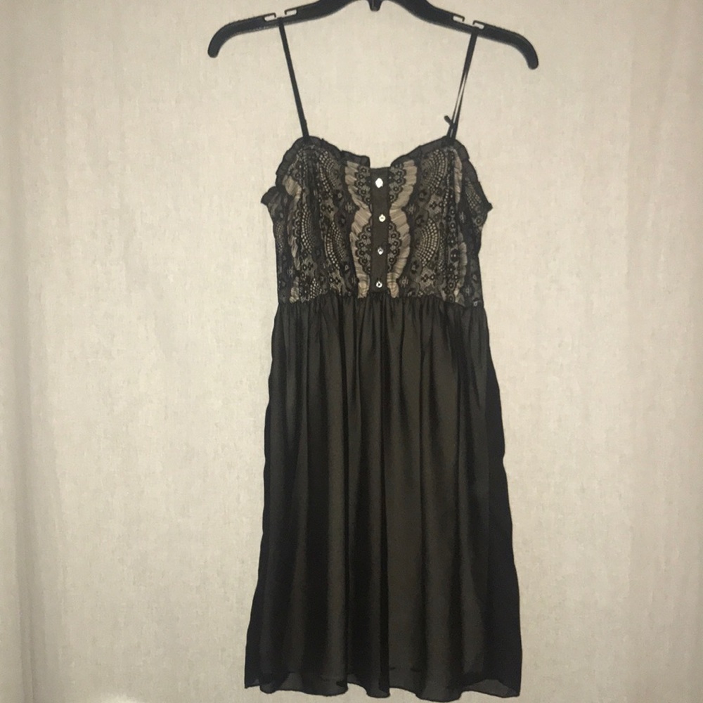 Black lace topped mini skirt